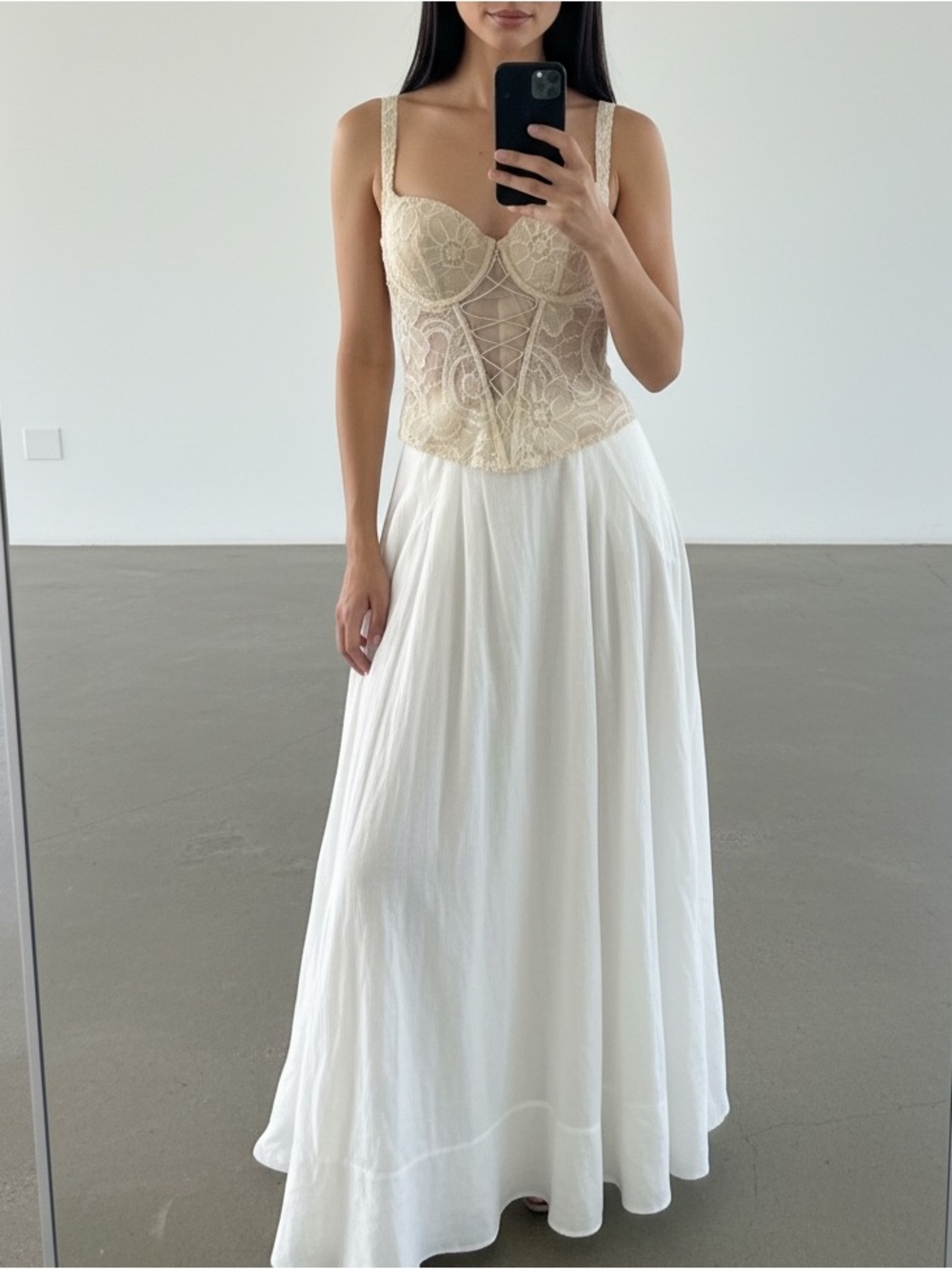 Romantic Ivory Lace Corset Bralette Top Victoria’s Secret 36C